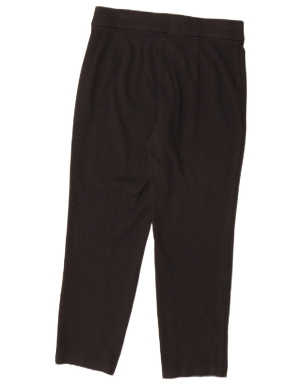 Marks & Spencer Womens Tapered Cropped Trousers UK 10 Small W27 L23 Black