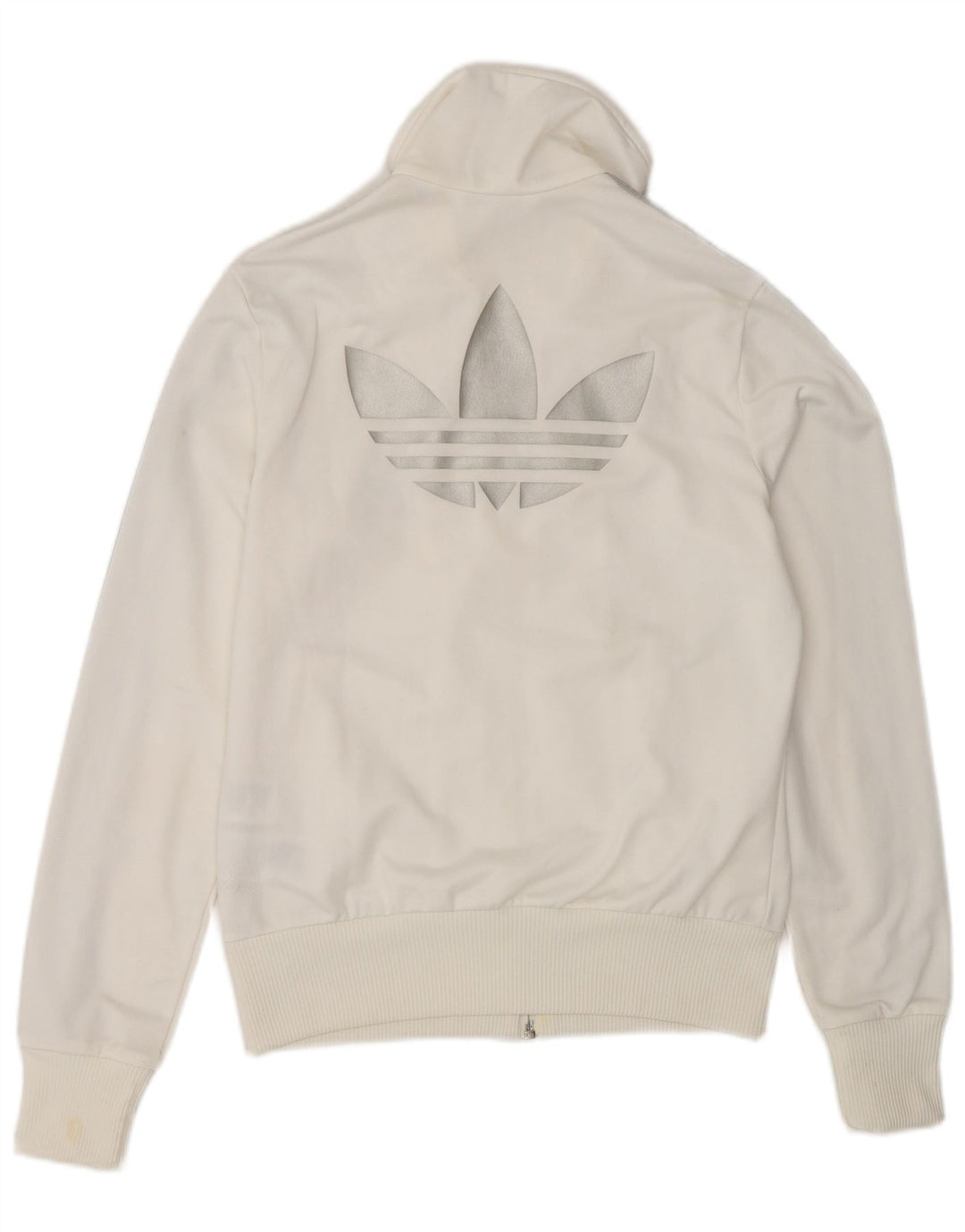 Adidas Womens Graphic Tracksuit Top Jacket EU 38 Pequeno Poliéster Branco