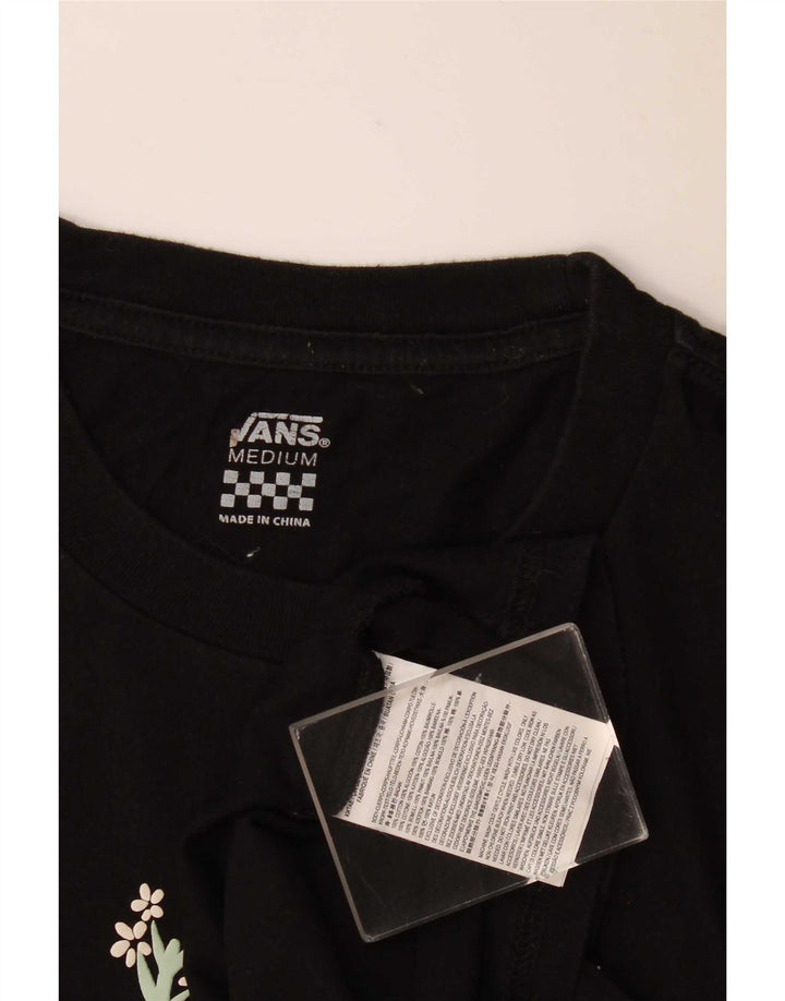 Vans Camiseta masculina gráfica Top médio preto floral algodão