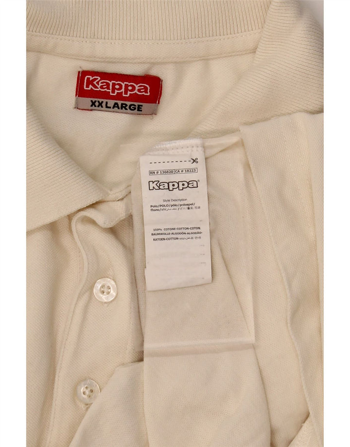 KAPPA Mens Polo Shirt 2XL Beige Cotton Vintage Kappa and Second-Hand Kappa from Messina Hembry 