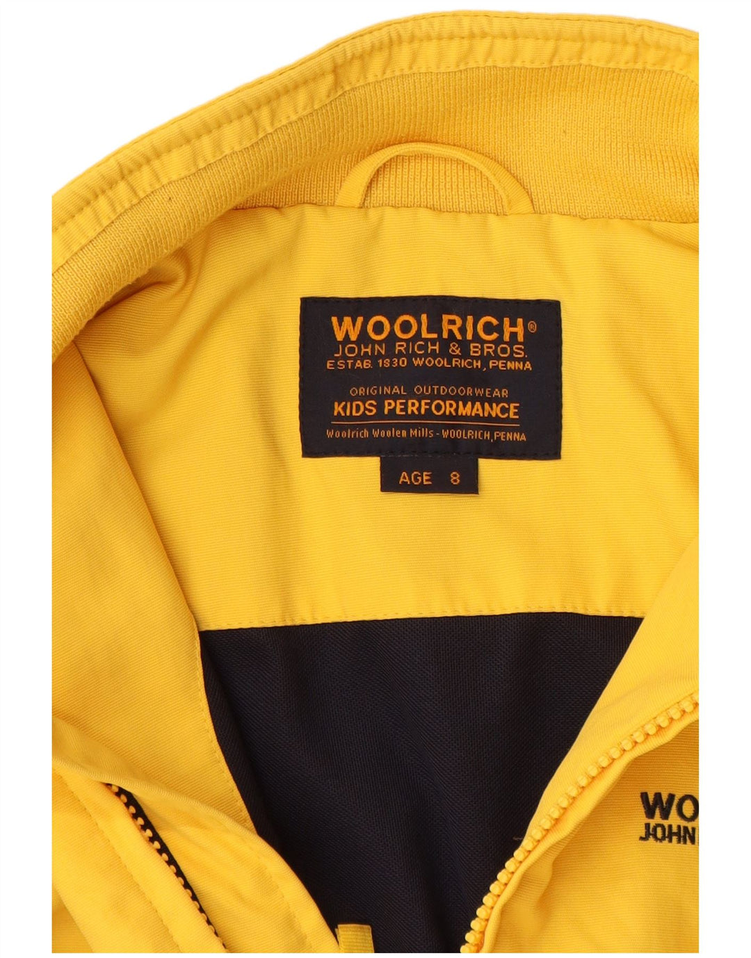 Jaqueta bomber masculina WOOLRICH 7-8 anos nylon amarelo