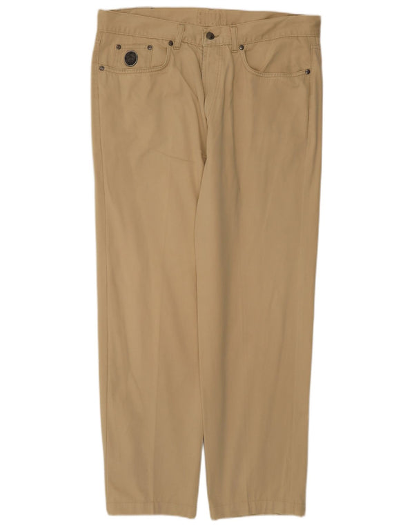 Trussardi Calça masculina reta casual IT 54 2XL W40 L29 Algodão cáqui