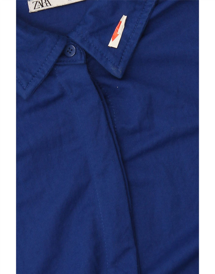 Vestido camisa feminino Zara Reino Unido 14 azul médio
