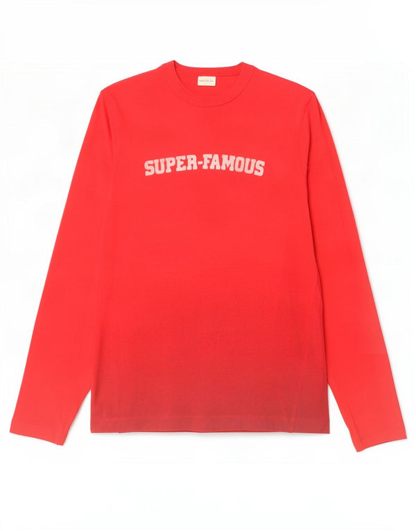 Calvin Klein Jeans masculino gráfico top manga comprida médio algodão vermelho