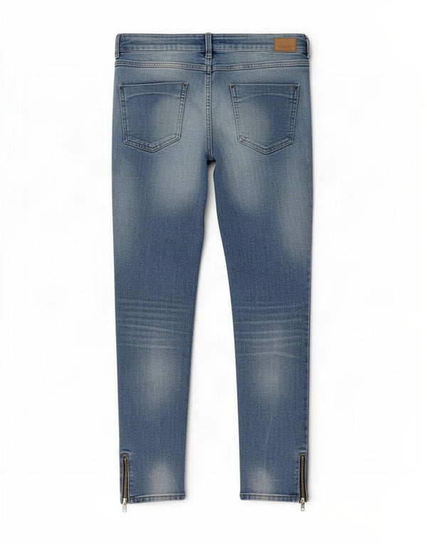 Zara Jeans Skinny Feminino UE 38 Pequeno W28 L28 Azul Algodão