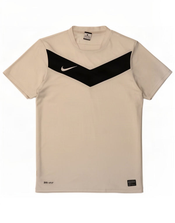 Camiseta masculina Nike Dri Fit Top pequeno bloco colorido branco