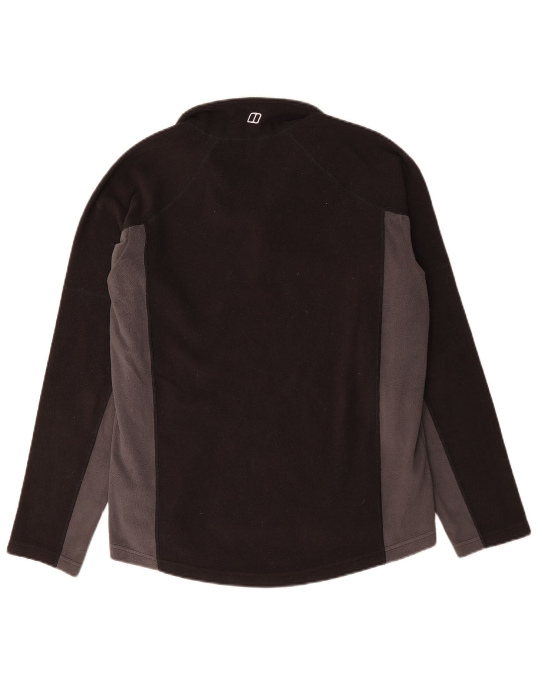 Berghaus Suéter masculino de lã com zíper e gola em poliéster médio preto colorblock