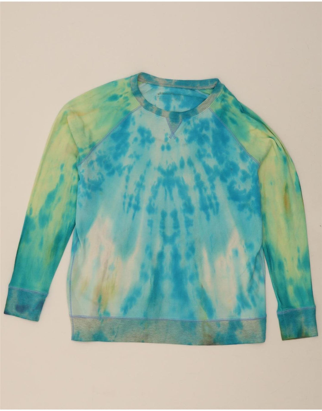 EDDIE BAUER Womens Sweatshirt Jumper UK 18 XL Multicoloured Tie Dye Cotton Vintage Eddie Bauer and Second-Hand Eddie Bauer from Messina Hembry 