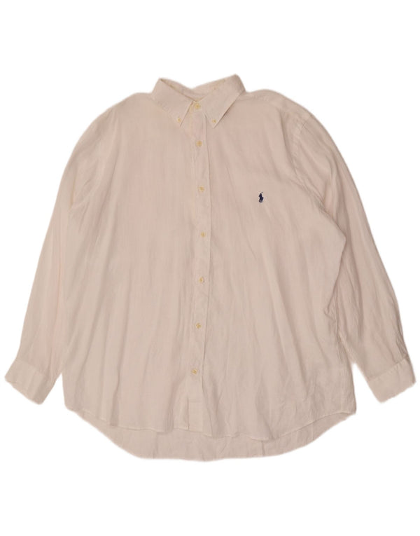 Camisa polo Ralph Lauren masculina de ajuste solto XL branca