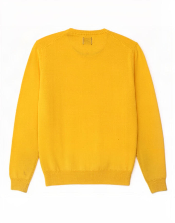Suéter masculino Rifle com gola redonda e acrílico amarelo médio