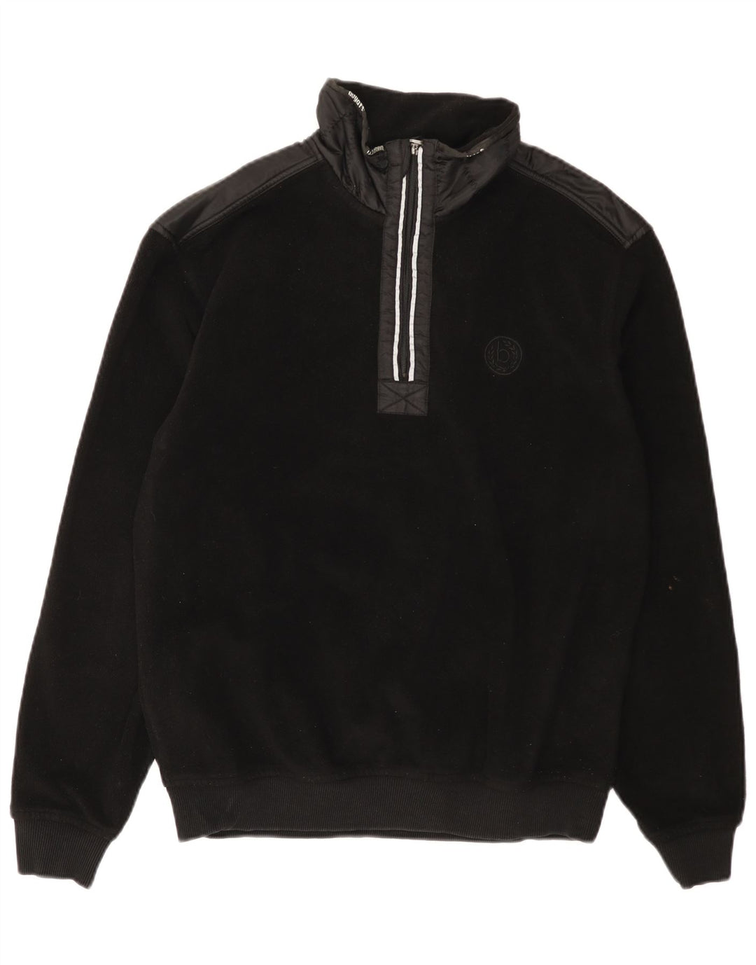 Bugatti Mens Zip Neck Fleece Jumper Grande Poliéster Preto