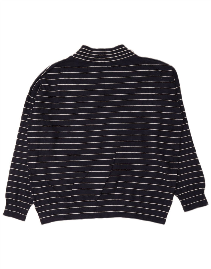 Suéter feminino Marks & Spencer com decote em V Reino Unido 10 pequeno azul marinho