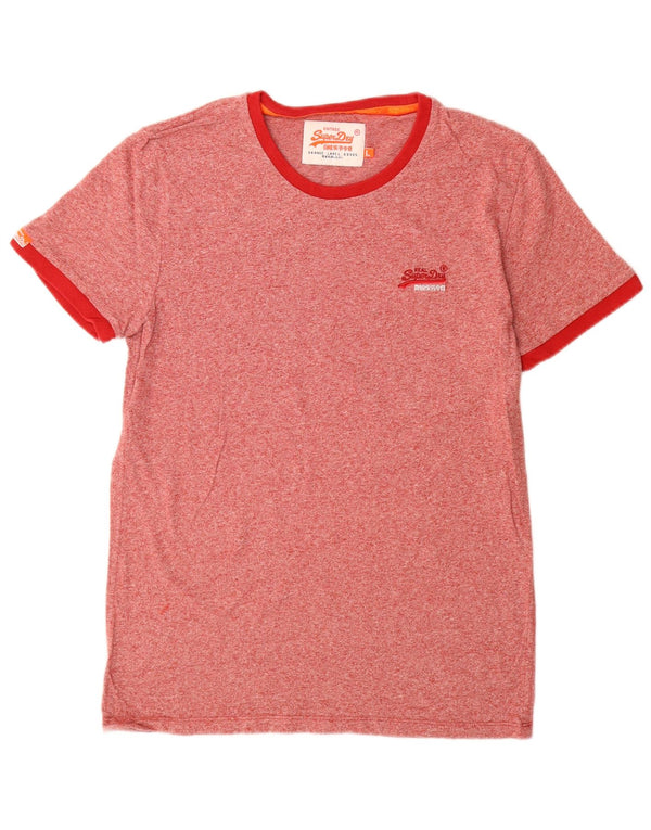 Camiseta gráfica masculina Superdry Top grande manchado vermelho
