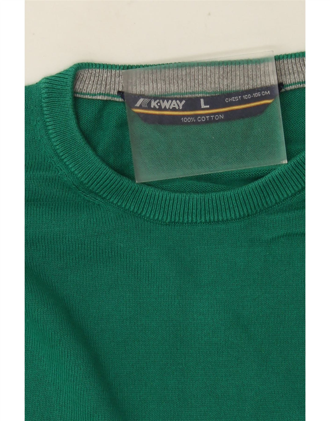 Suéter masculino K-Way com gola redonda, grande algodão verde