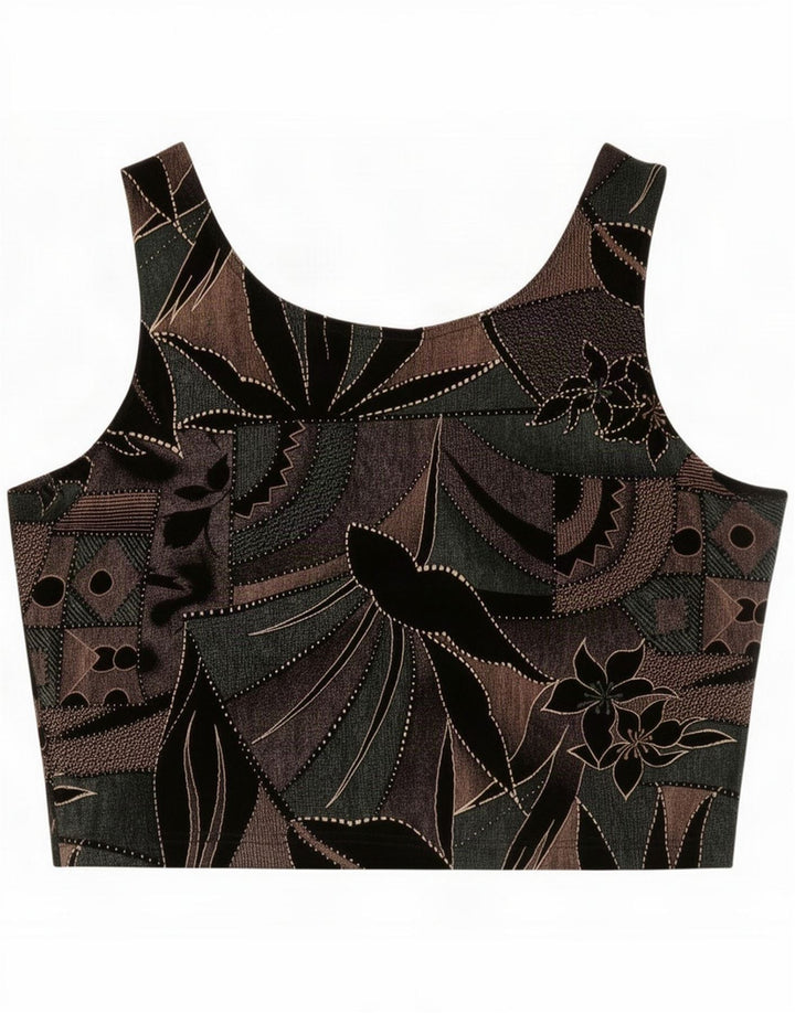 J.Ribkoff Top feminino com padrão abstrato UK 16 grande multicolorido