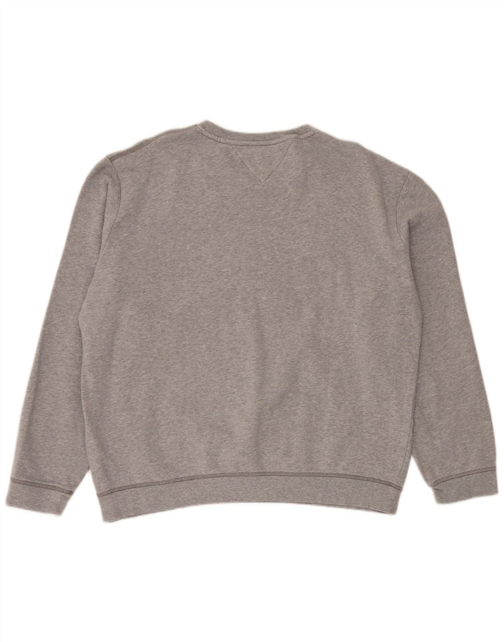 Tommy Hilfiger moletom gráfico masculino jumper 2XL cinza colorblock algodão