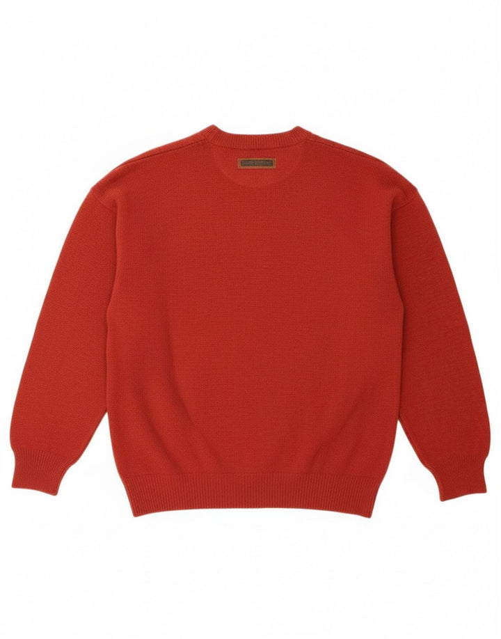 Suéter masculino VINTAGE com gola redonda grande vermelho