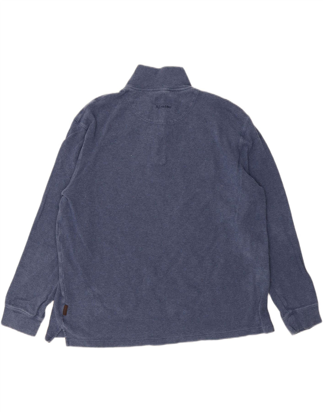Suéter masculino SCHOFFEL com zíper e gola 2XL algodão azul