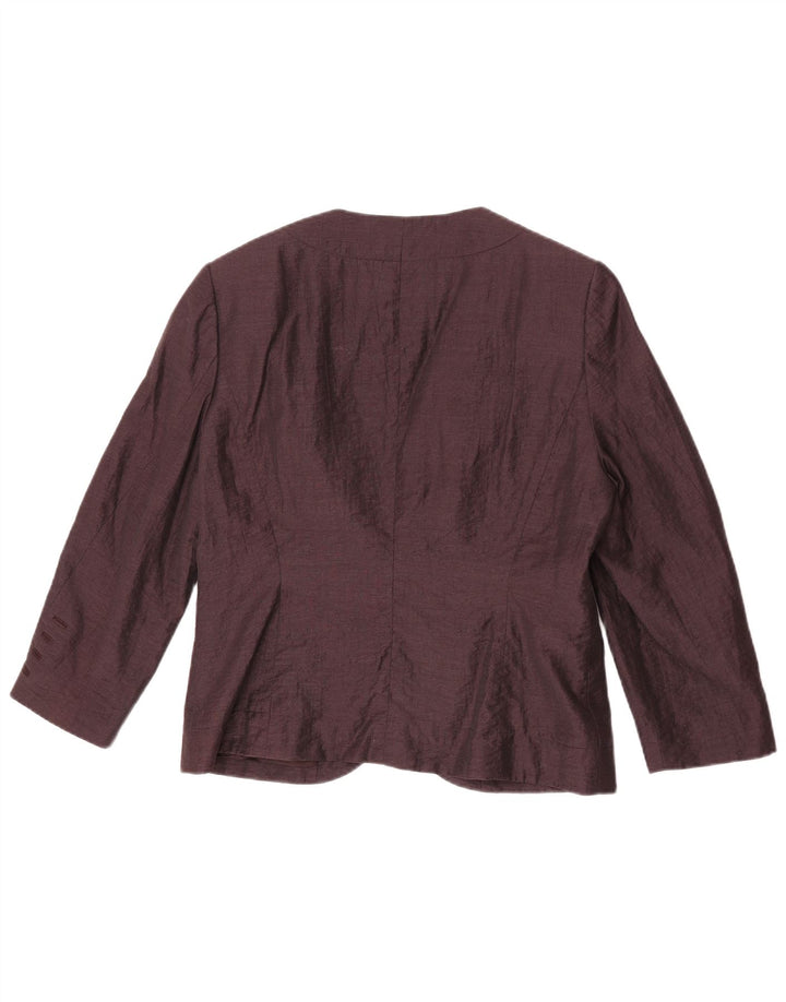 Jaqueta blazer feminina Fenn Wright Manson manga 3/4 Reino Unido 16 grande roxo