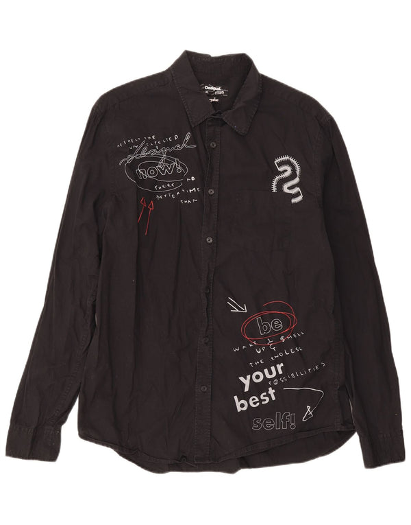 Camisa masculina Desigual Graphic Regular Fit XL algodão preto