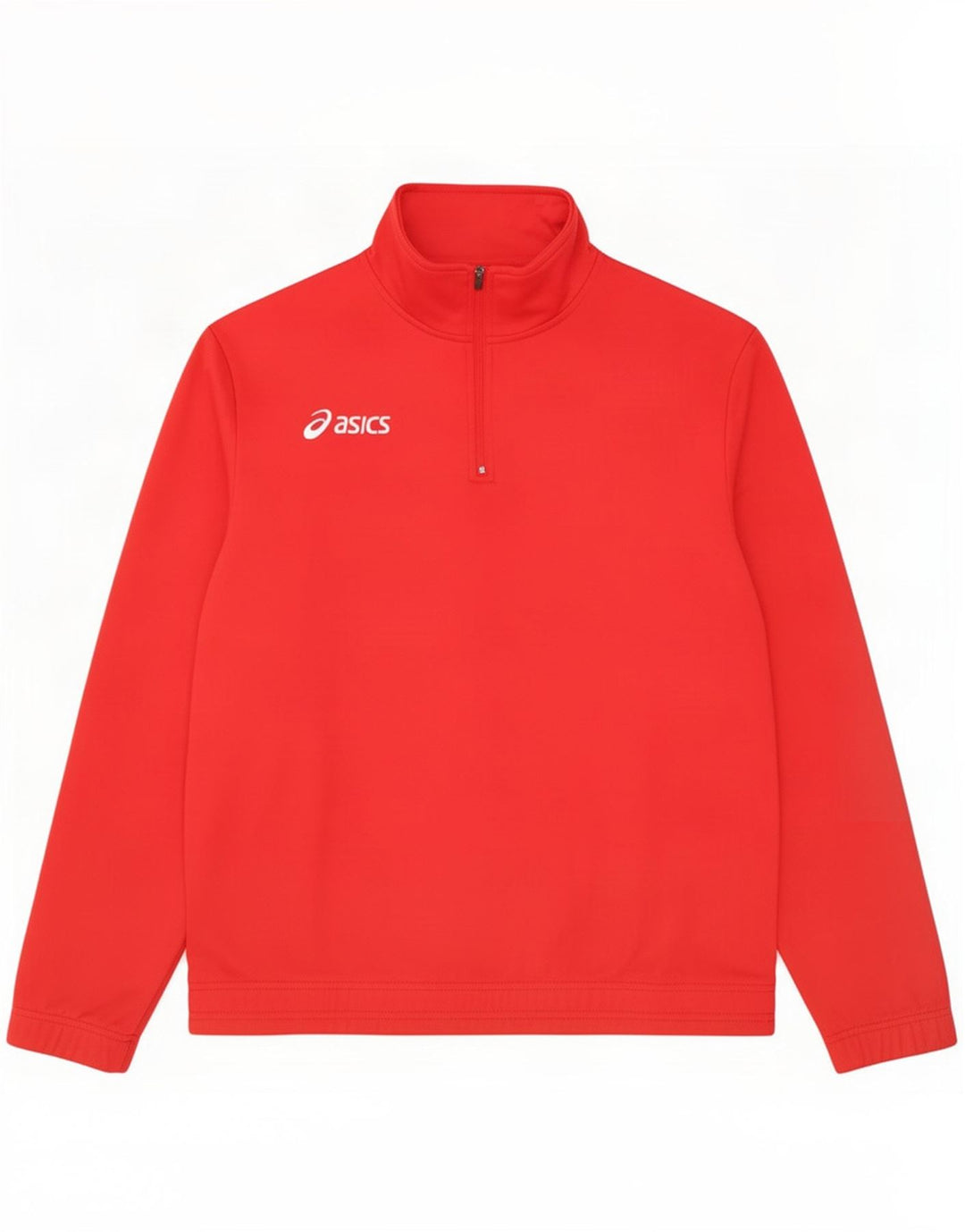 Asics Meninos Zip Neck Sweatshirt Jumper 13-14 Anos Poliéster Vermelho