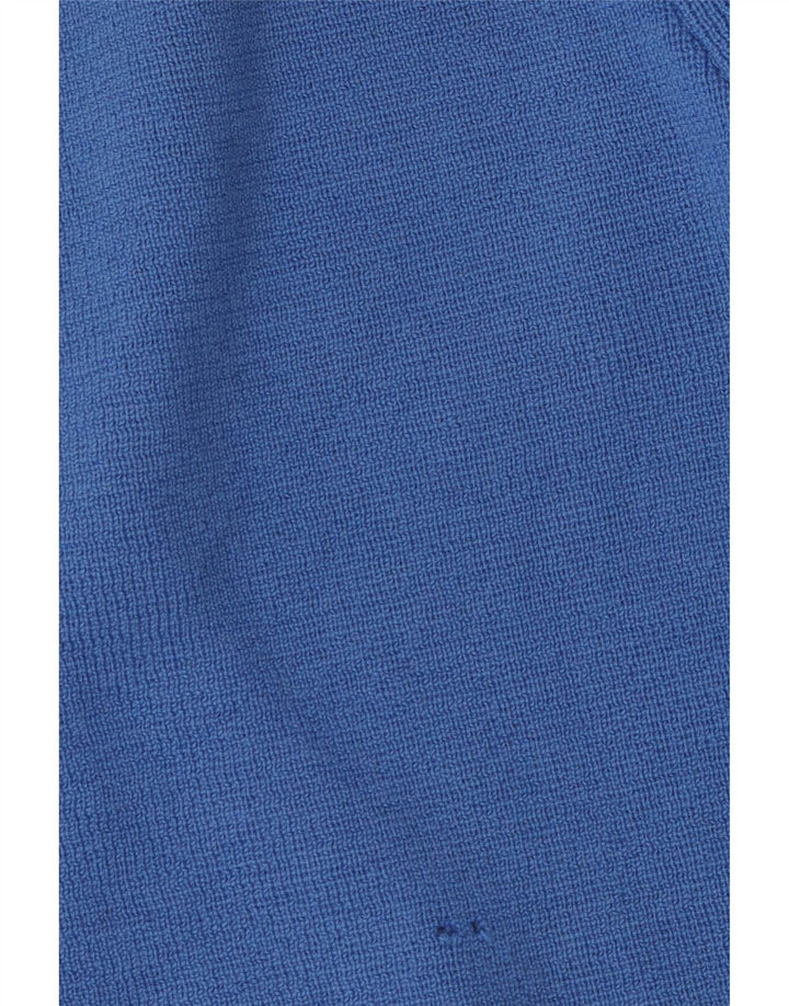 Suéter cardigã feminino vintage com peito duplo Reino Unido 16 grande azul
