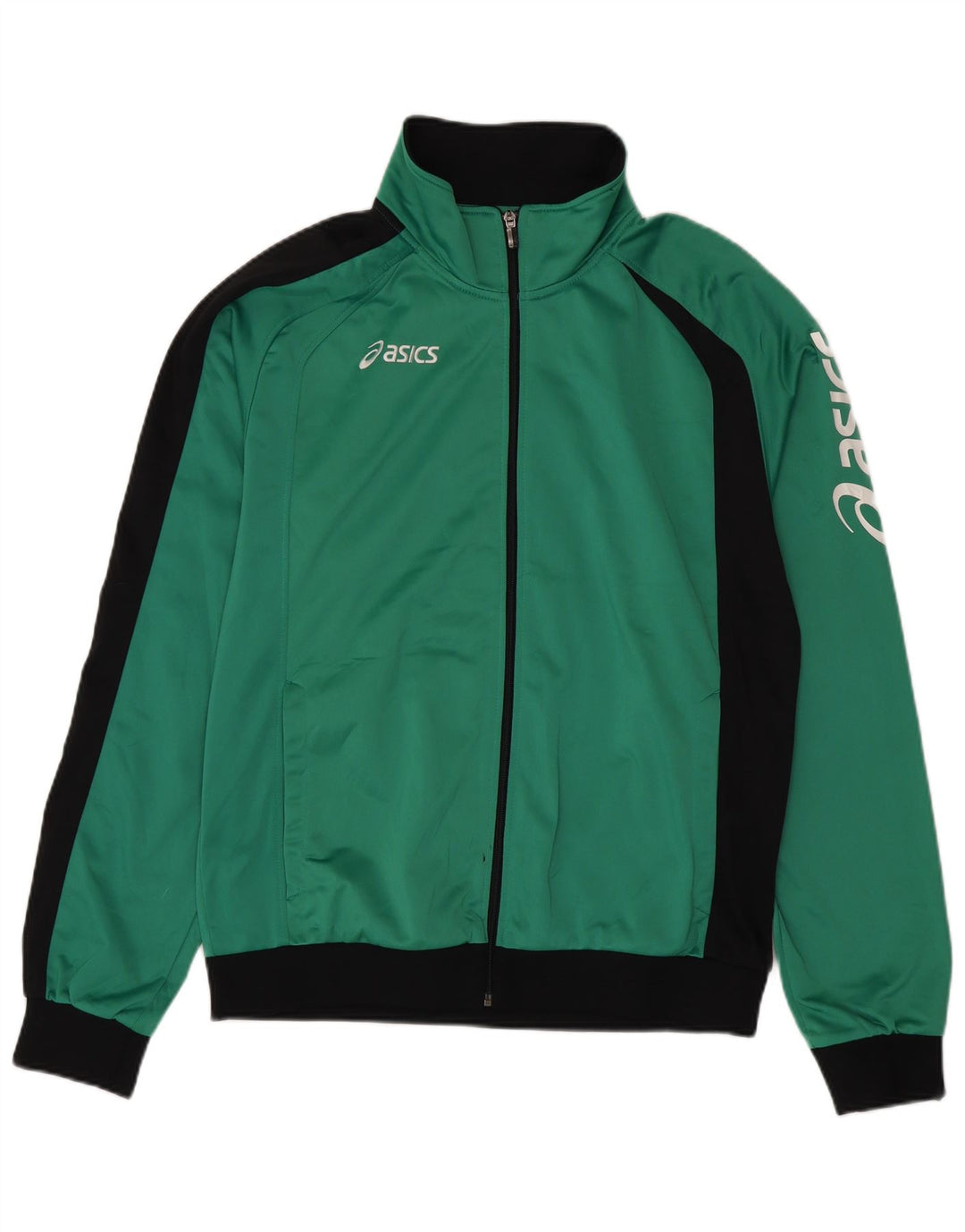 Asics Mens Graphic Tracksuit Top Jaqueta 2XL Verde Colourblock Poliéster