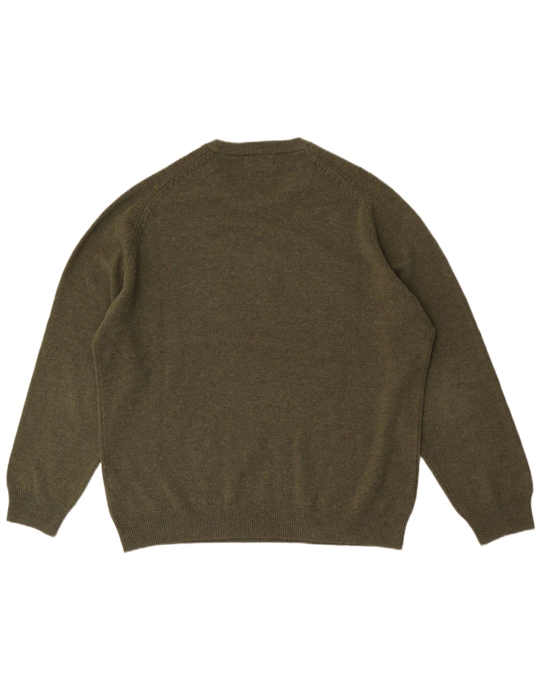 Suéter masculino MARKS & SPENCER com gola redonda, lã de carneiro verde grande