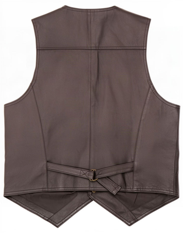 Colete de couro masculino John F Gee grande preto