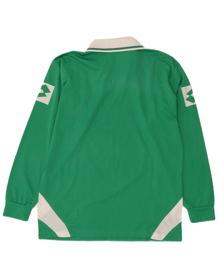 LOTTO Camisa polo masculina gráfica de manga comprida XL verde colorblock poliéster