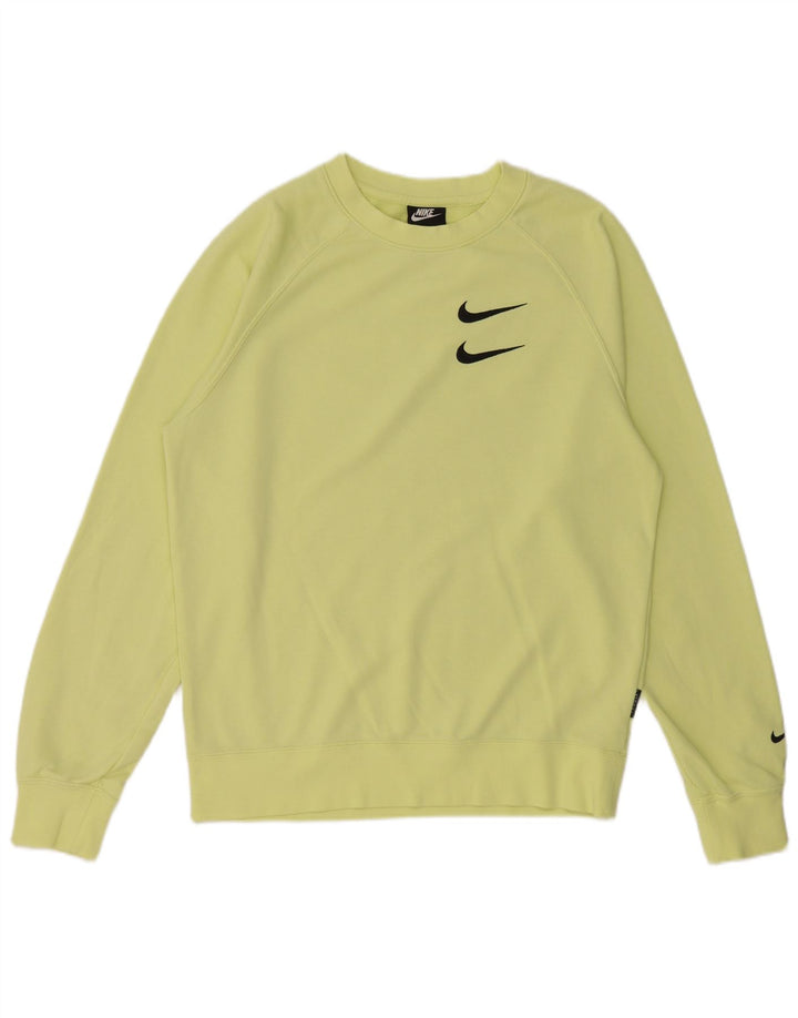 Nike masculino gráfico moletom jumper pequeno algodão amarelo