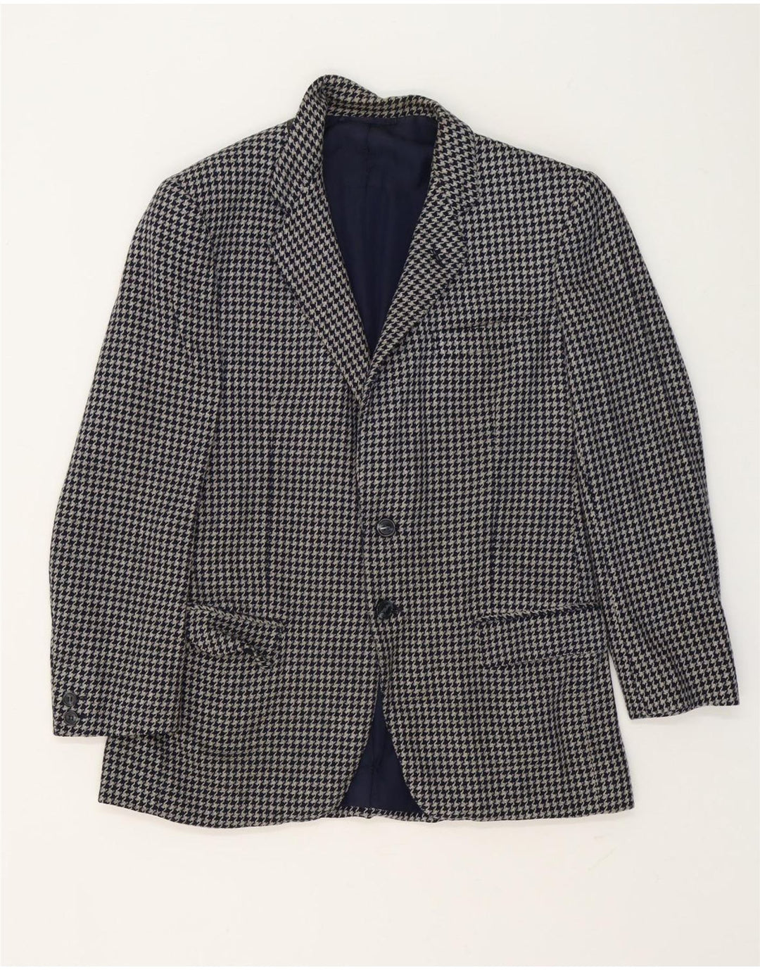 Jaqueta blazer masculina de 2 botões W.Bill London IT 48 cinza médio Houndstooth
