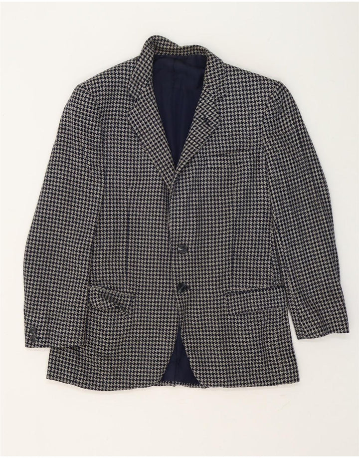 Jaqueta blazer masculina de 2 botões W.Bill London IT 48 cinza médio Houndstooth