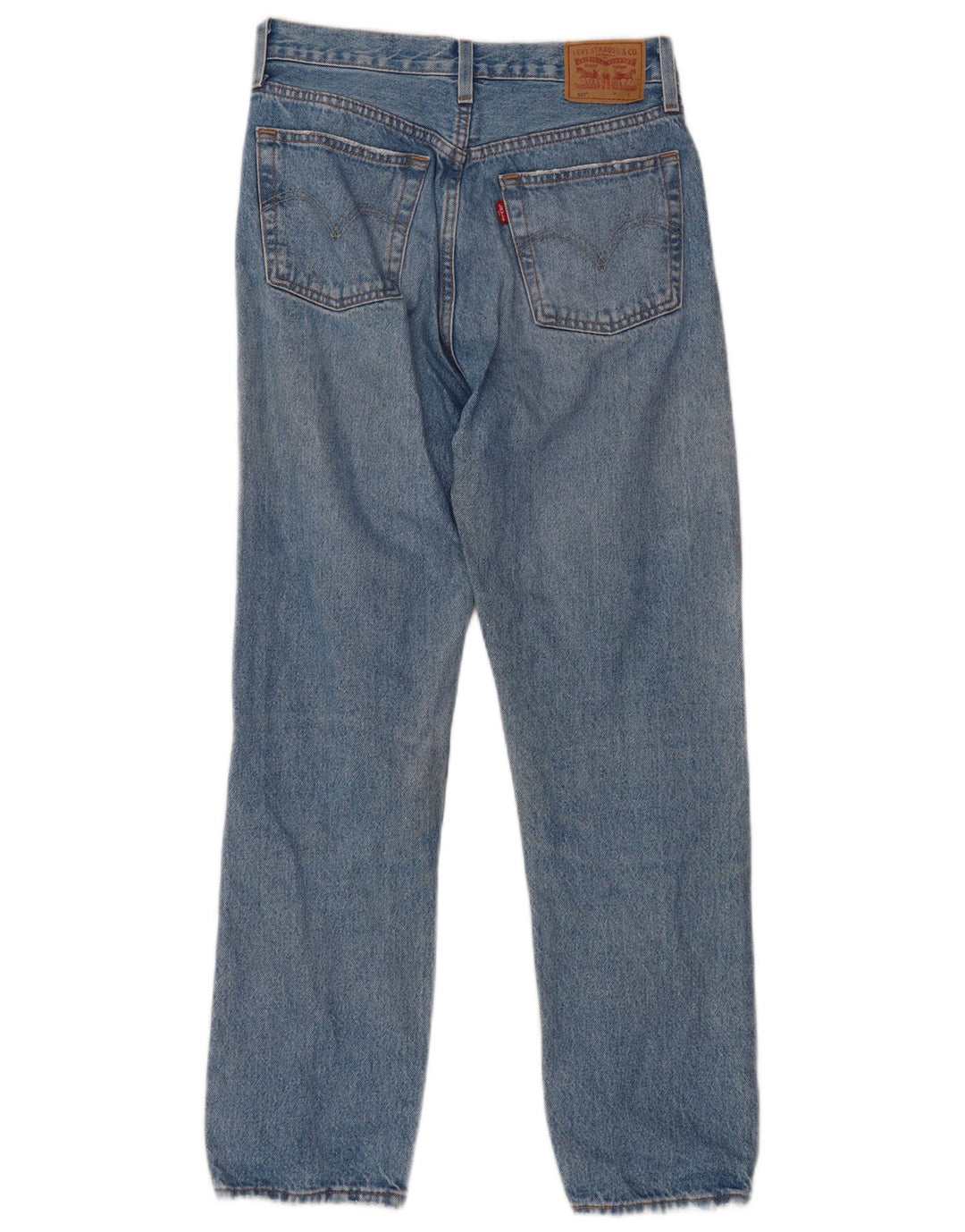 LEVI'S Masculino 501 Straight Jeans W28 L30 Azul Algodão