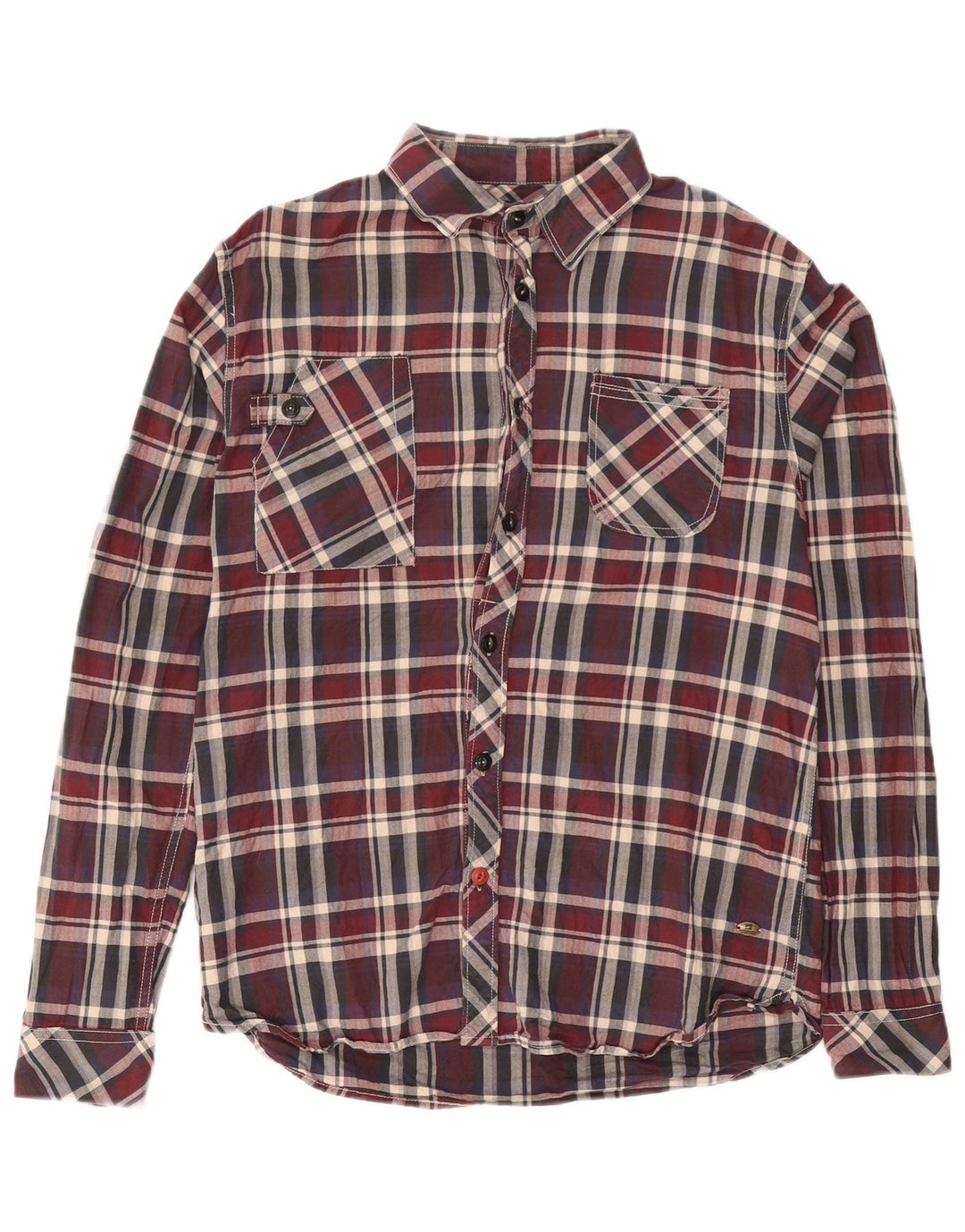 Camisa masculina de flanela SCOTCH & SODA grande xadrez cor de vinho