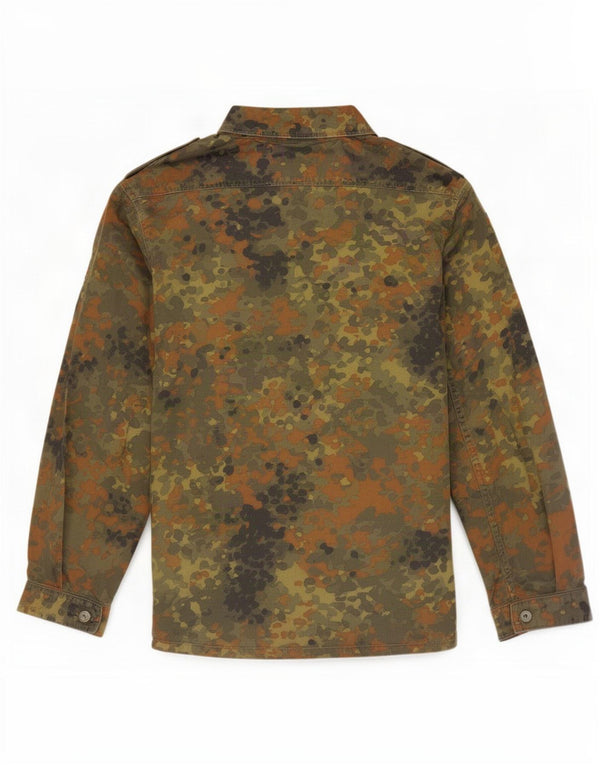 Vintage Mens Military Jacket UK 38 Medium Khaki Camouflage Cotton
