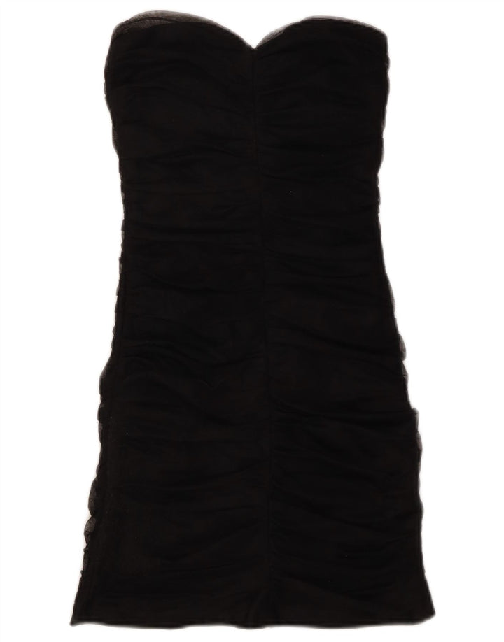 Vestido bodycon feminino sem alças ZARA Reino Unido 8 pequeno preto