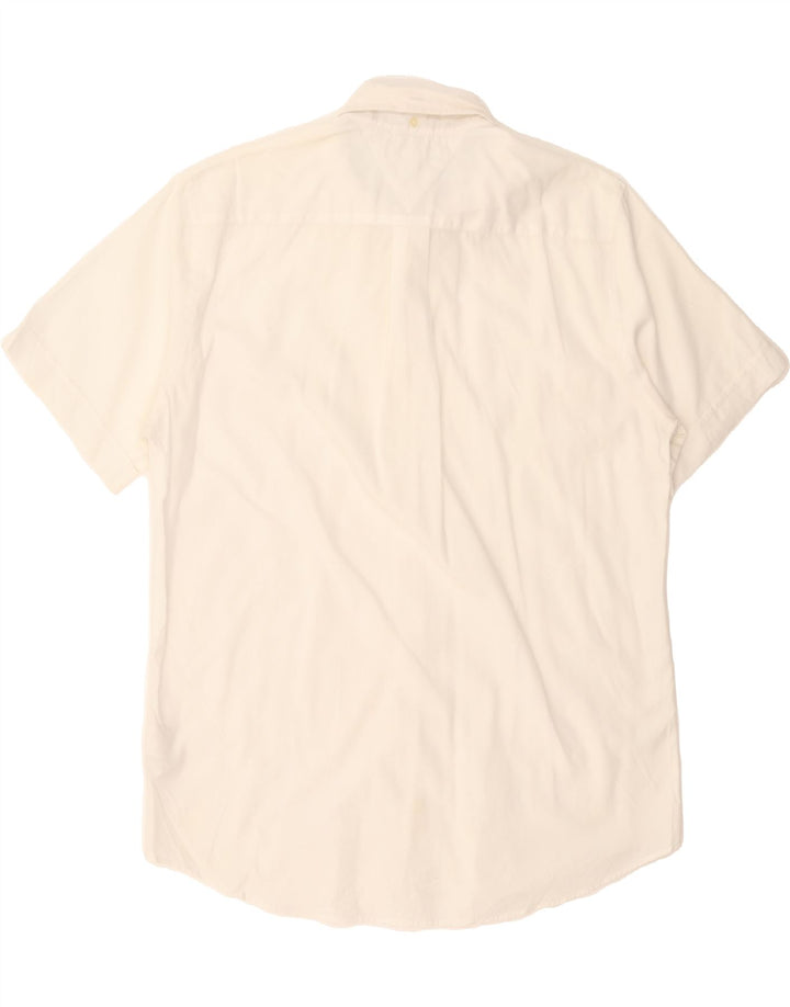 TOMMY HILFIGER Mens Short Sleeve Shirt Medium White Cotton Vintage Tommy Hilfiger and Second-Hand Tommy Hilfiger from Messina Hembry 