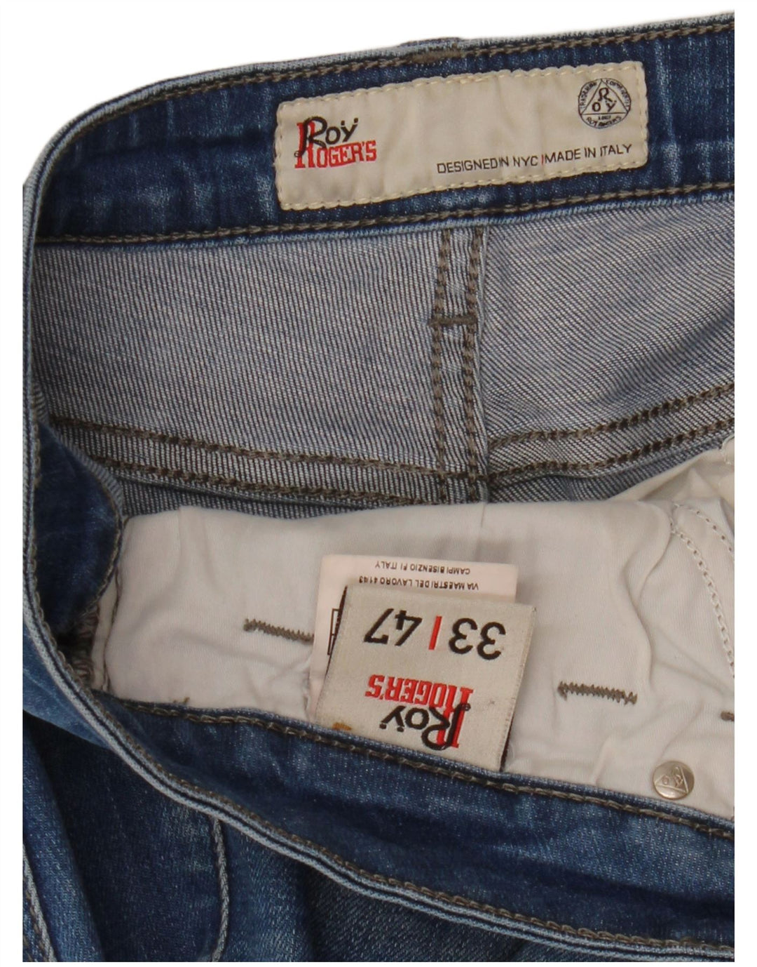 Calça jeans feminina Roy Rogers IT 47 grande W33 L32 azul algodão