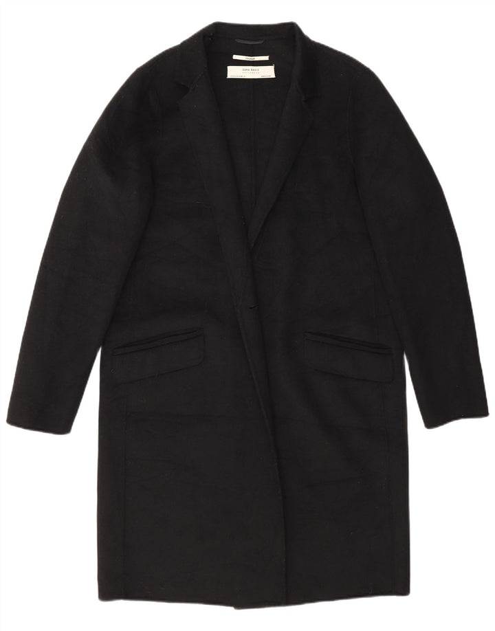 Sobretudo feminino feito à mão Zara UK 14 Médio Preto
