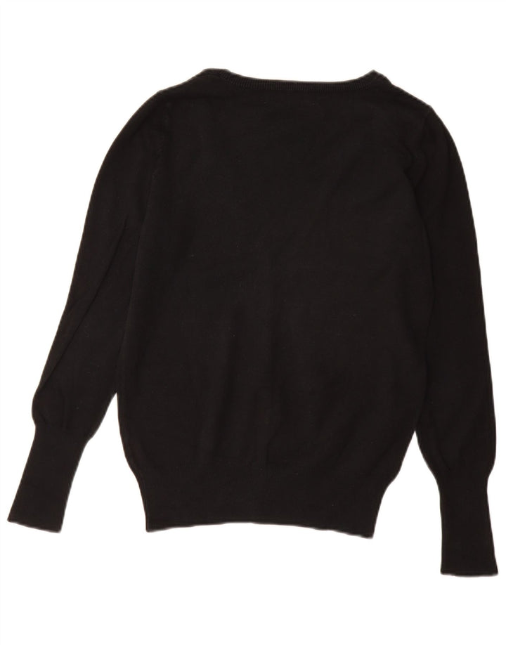 Suéter cardigã feminino Zara Reino Unido 12 algodão preto médio