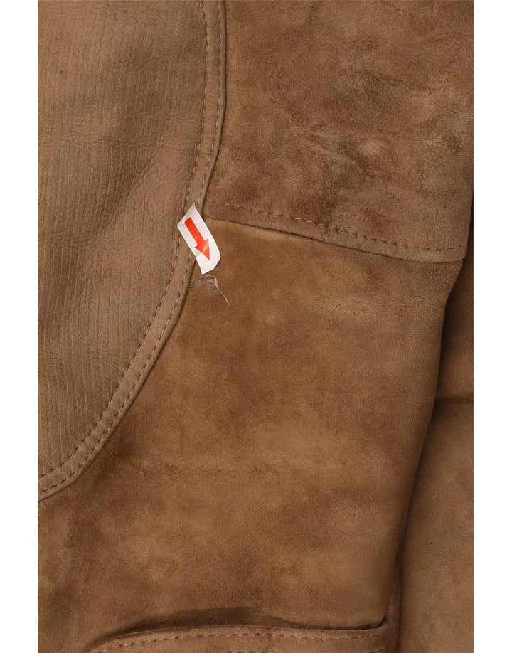 Jaqueta masculina vintage Shearling IT 52 XL bege