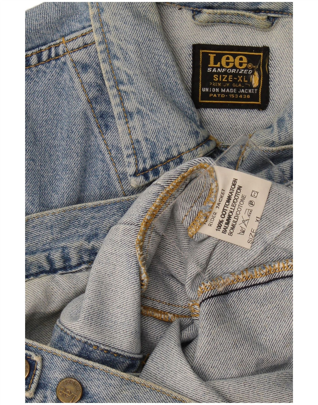 Jaqueta jeans masculina Lee UK 42 XL algodão azul