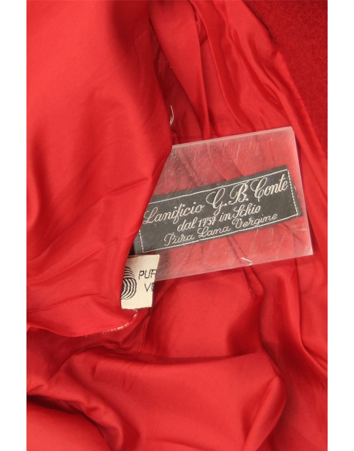 Sobretudo feminino vintage UK 18 XL lã virgem vermelha
