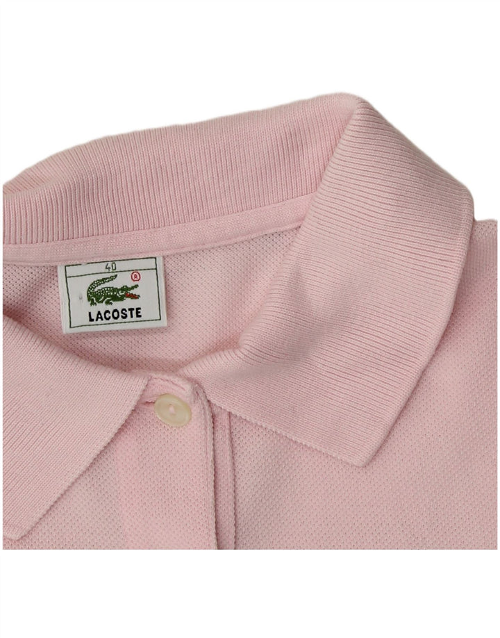 Camisa polo feminina Lacoste tamanho 40 algodão rosa médio