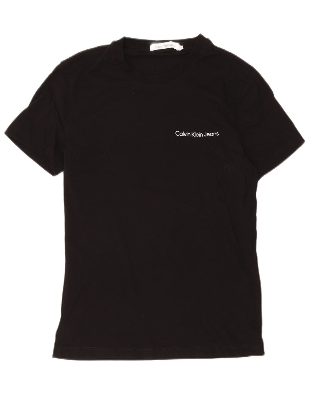 Calvin Klein Jeans Camiseta masculina gráfica Top médio algodão preto