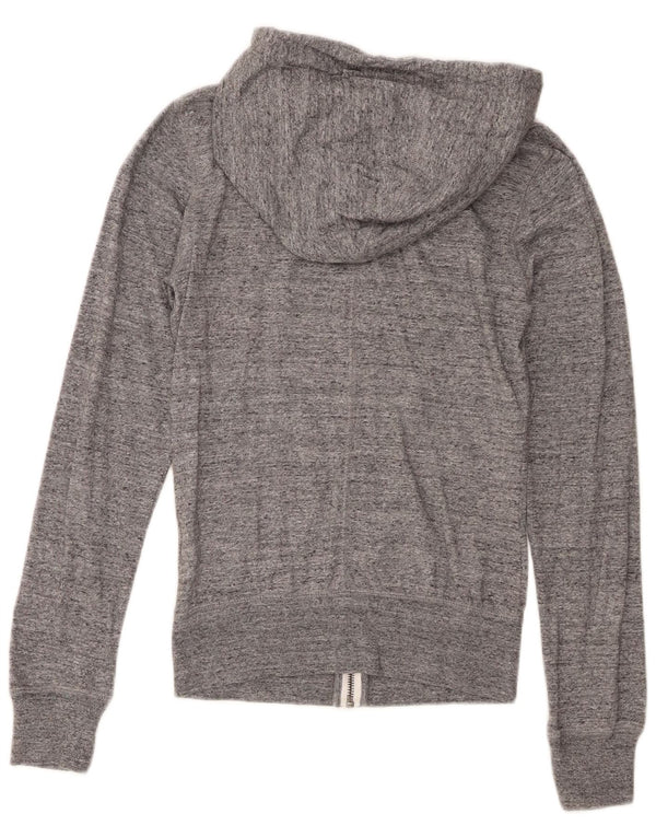 Suéter Nike feminino com capuz e zíper UK 6 XS cinza algodão manchado