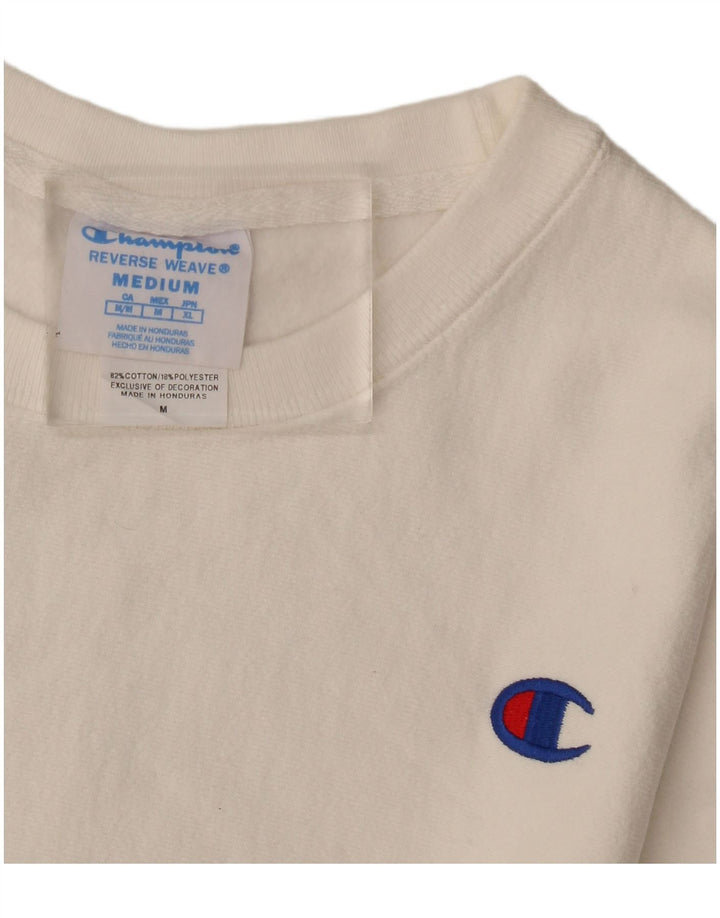 Champion moletom feminino jumper UK 14 médio algodão branco