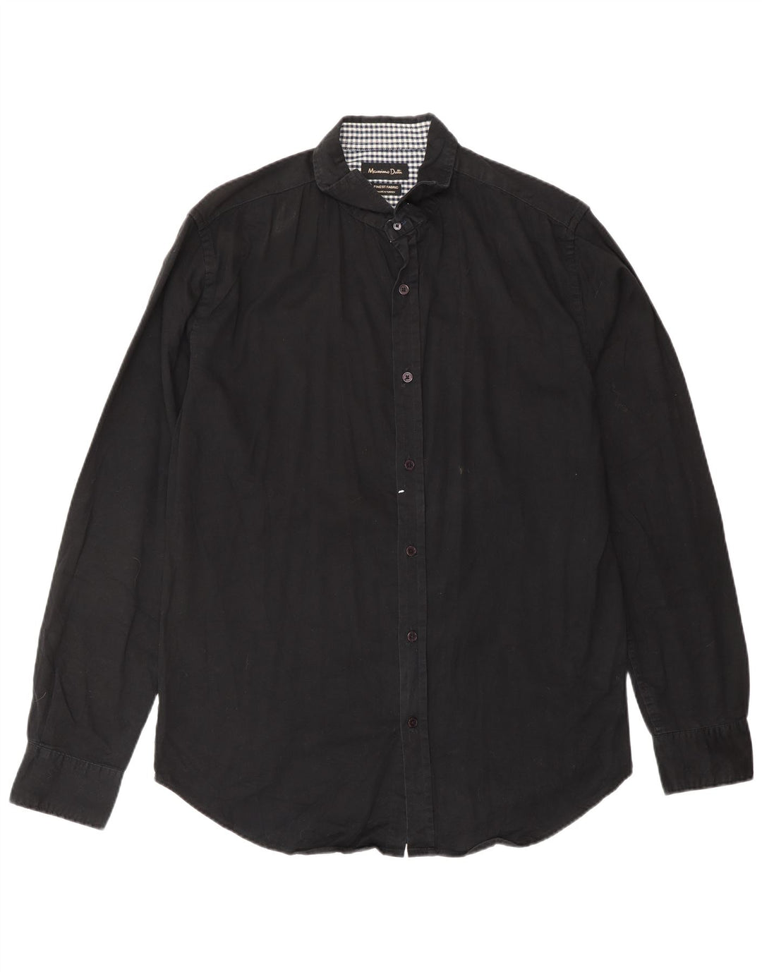 Camisa masculina MASSIMO DUTTI EU 40 médio preto colorblock algodão
