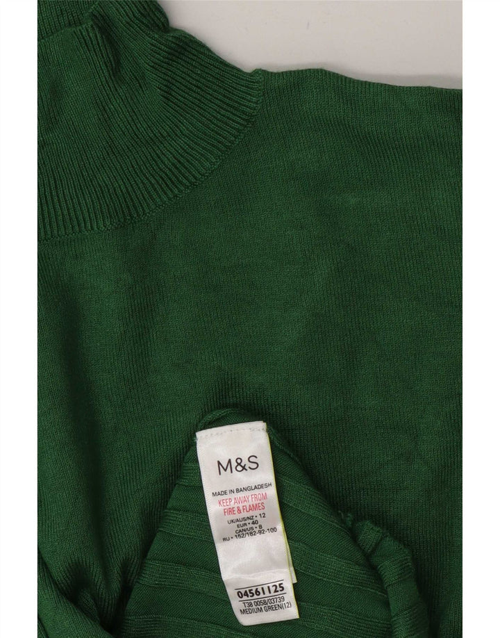 Suéter feminino Marks & Spencer com gola tartaruga Reino Unido 12 verde médio